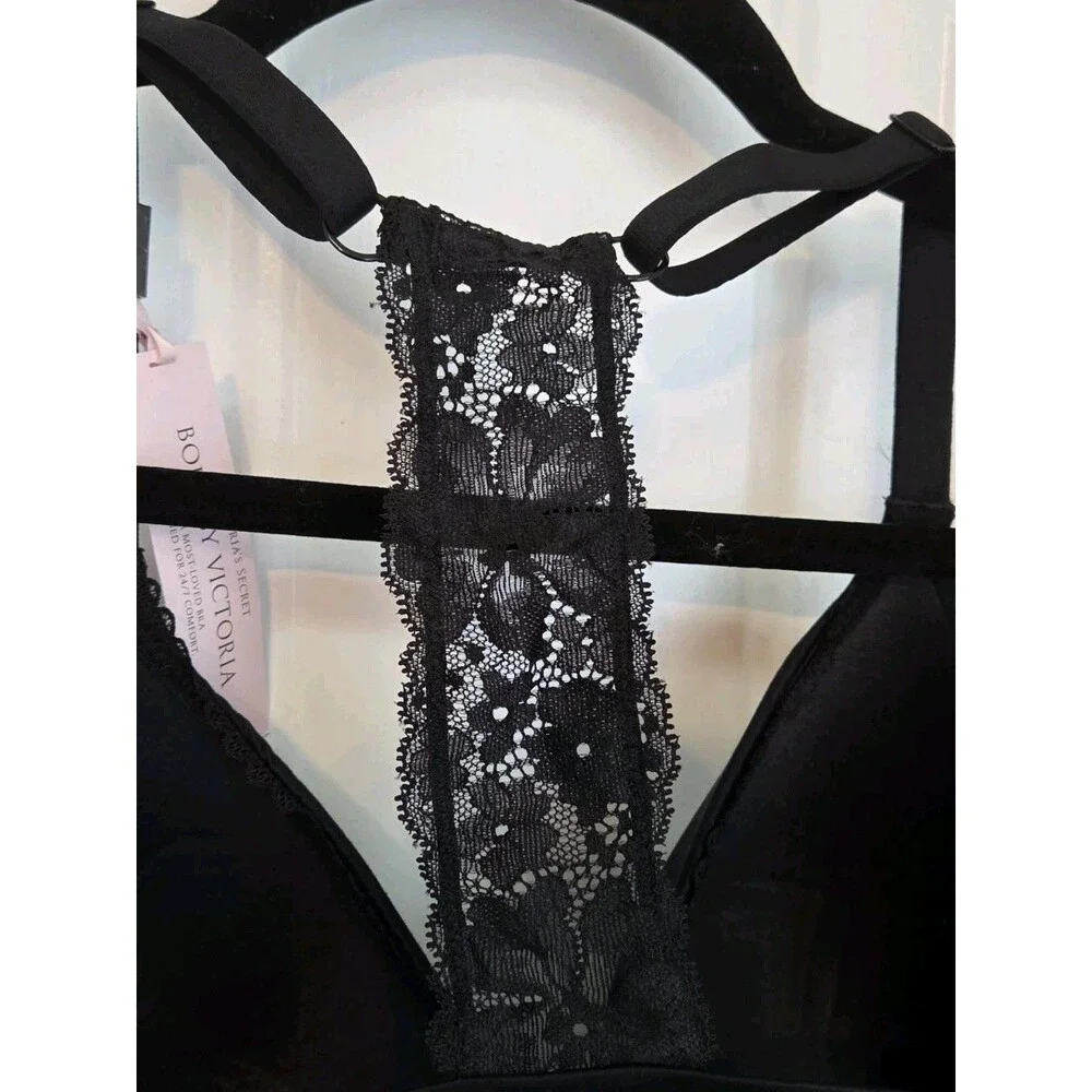 Victoria's Secret Body By Victoria Black Racerback Demi Bra Lace 34DDD - Picture 9 of 11